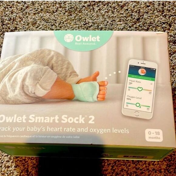 Owlet Smart Sock 2 Baby Infant Oxygen Heartbeat Monitor Complete Set - Picture 1 of 16